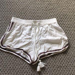 white beachy shorts